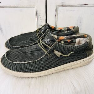 Hey Dude Wally Sox Green Slip on Loafers Comfort Shoes Mens Size 12